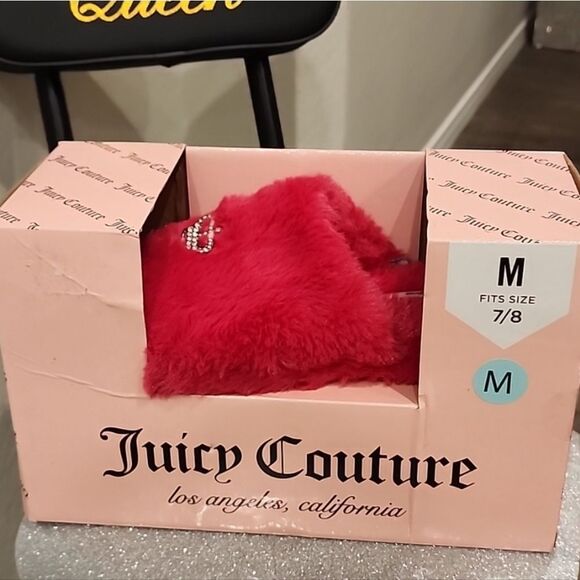 Juicy Couture Rhinestone Crown Logo Slippers - Picture 6 of 7